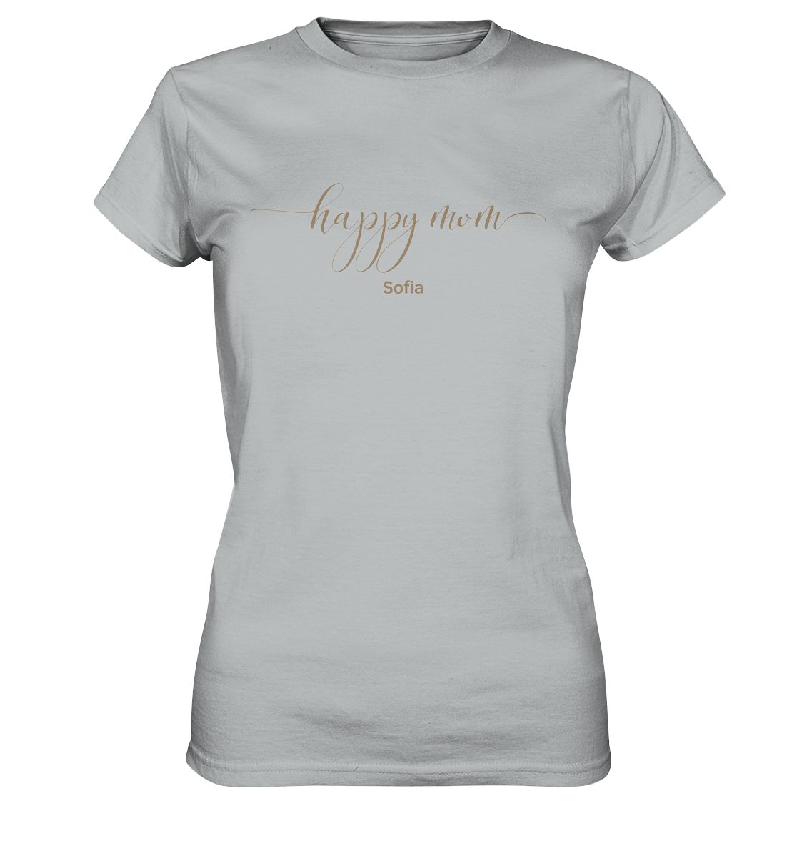 mãe feliz, nome personalizável - Camisa Premium Feminina