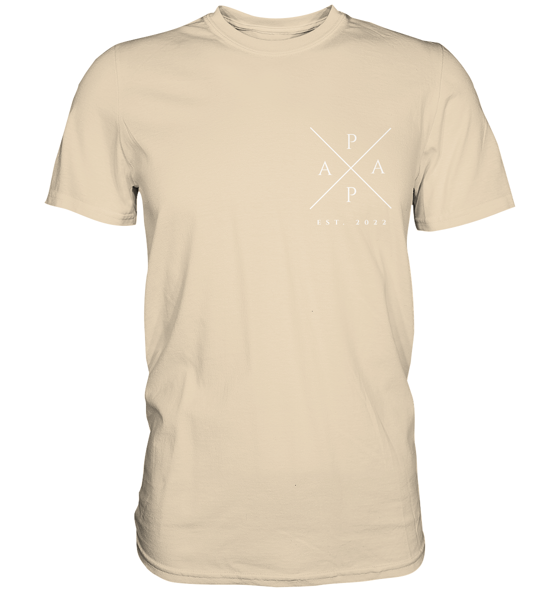 Papa Cross Sandfarbe - Datum personalisierbar - Premium Shirt