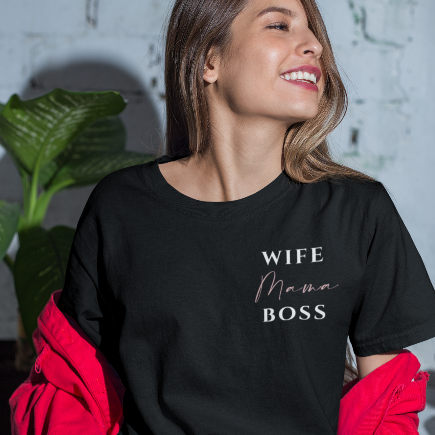 Wife, Mama, Boss - T-Shirt schwarz